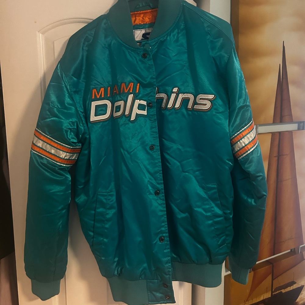 Miami Dolphins Teal Satin Jacket